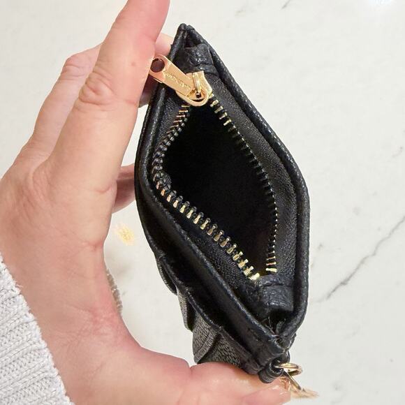 Laundry By Shelli Segal Leather black ID Card Case Key Ring ID Wallet Zip NWOT - Picture 5 of 7